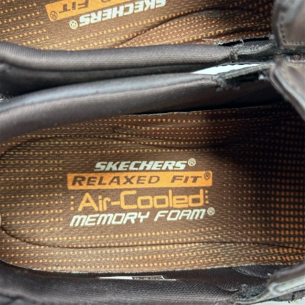 Skechers Harper Forde Men's Loafers Brown Slip-On Casual Shoes Relaxed Fit 9.5